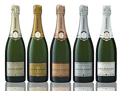 gamme de 5 bouteilles de champagne Louis Roederer