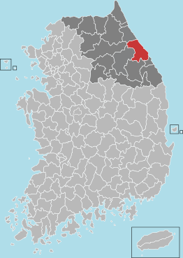 Kaart van Gangneung-si