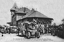 Réception de l'empereur à la gare en 1905.