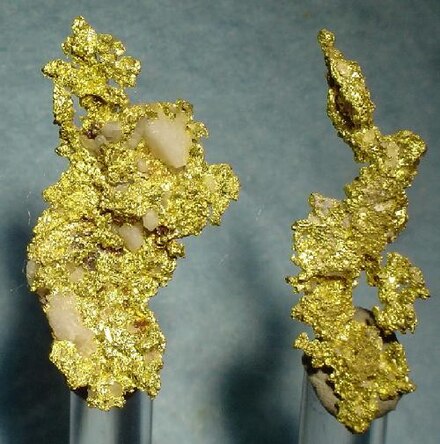 Gold from mines near Placerville