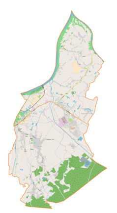 Mapa konturowa gminy Gorzyce, w centrum znajduje się punkt z opisem „Gorzyce”