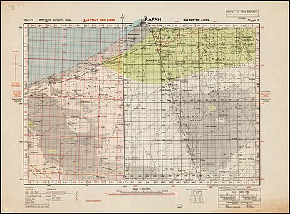 Abu Shannar and Rafah (Rufeih -Raphia), old map (1942)