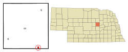 Greeley County Nebraska Incorporated and Unincorporated areas Wolbach Highlighted.svg