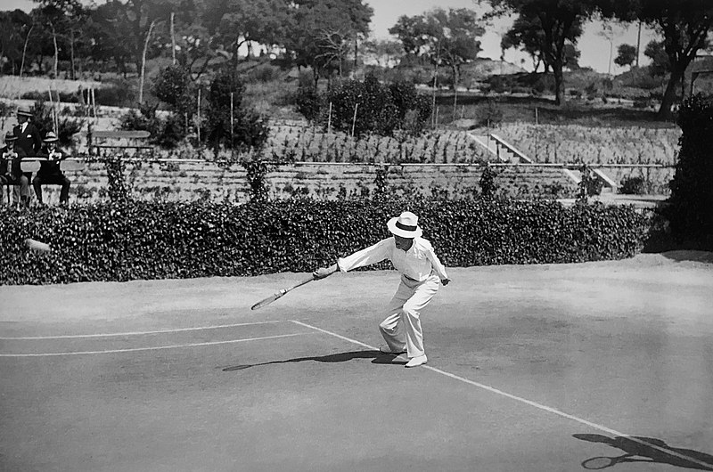 File:Gustaf V of Sweden playing tennis.jpg