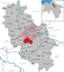 Poziția Gyhum pe harta districtului Rotenburg (Wümme)