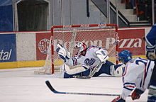 Josh Harding was named the WHL's top goaltender in 2003. Harding Pats.JPG