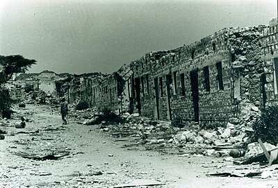 Up to 90% of Hargeisa (2nd largest city of the Somali Republic) was destroyed by the Somali government.