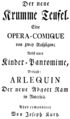 English: Haydn - Der neue krumme Teufel - title page of the libretto, ca. 1759