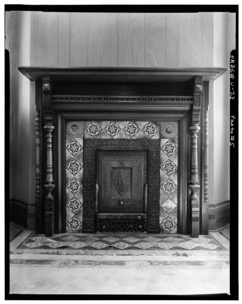 File:Historic American Buildings Survey, P. Kent Fairbanks, Photographer August, 1968 FIREPLACE, SECOND FLOOR EAST. - Conklin-Dern Mansion, 711 East South Temple Street, Salt Lake HABS UTAH,18-SALCI,18-6.tif