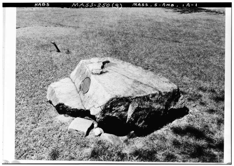 File:Historic American Buildings Survey Arthur C. Haskell, Photographer (g) EXT. - MOUNTAIN STONE - Rocky Hill Meetinghouse, Elm Street and Portsmouth Road, Amesbury, Essex County, MA HABS MASS,5-AMB,1-37.tif