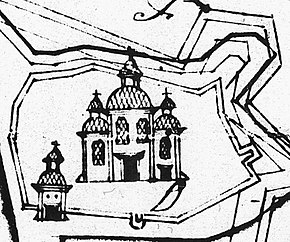 Зображення церкви на карті Глухова 1724 року