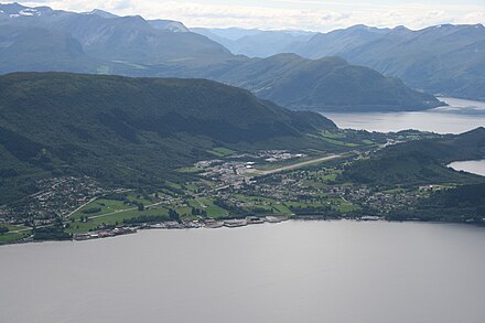 Smaller airports often offer stunning approaches and many are conveniently located near towns (Ørsta/Volda airport).