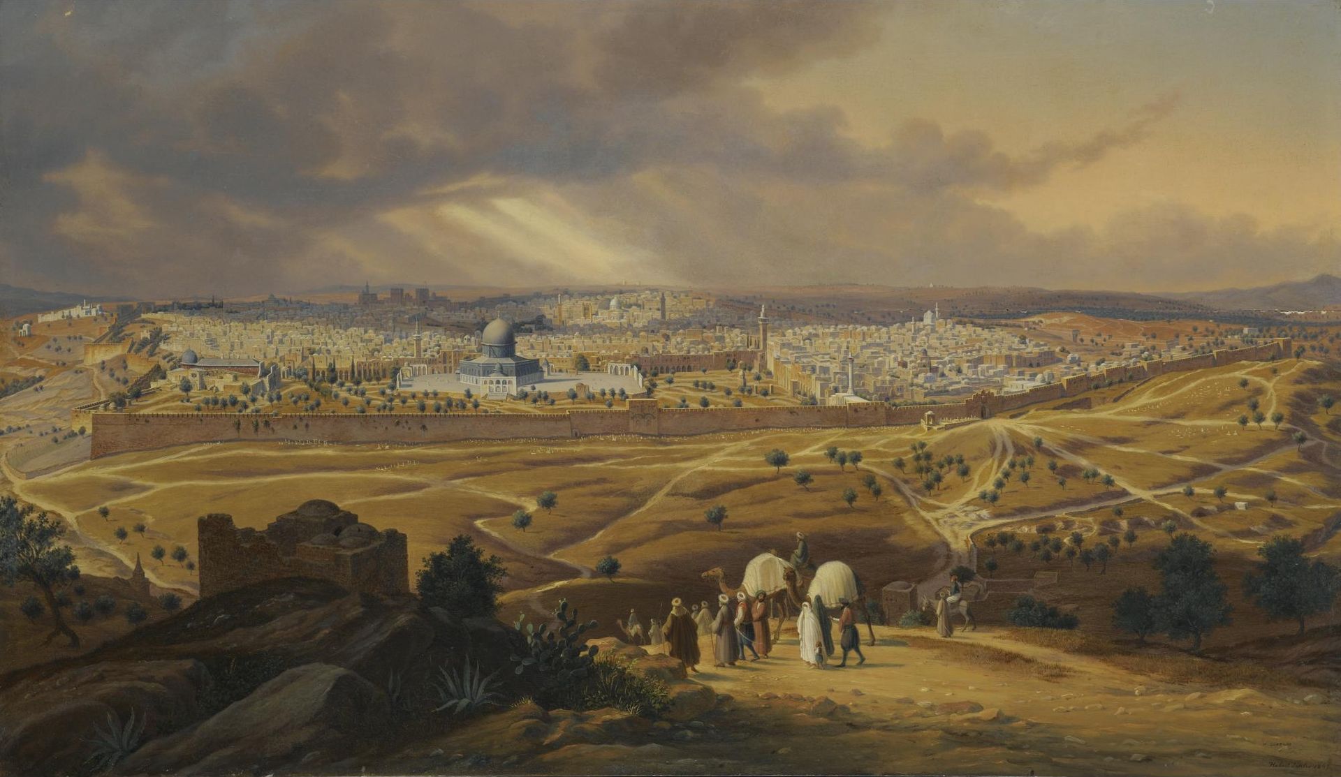 Hubert Sattler - Blick vom Ölberg auf Jerusalem (1847).jpg