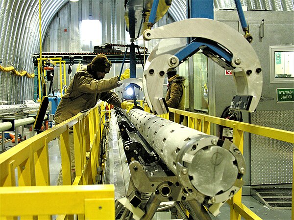 This drill was used as part of the WAIS Divide ice core project to collect an ice core that contained a record of how and why climate changed in the past. Photo by Kendrick15435