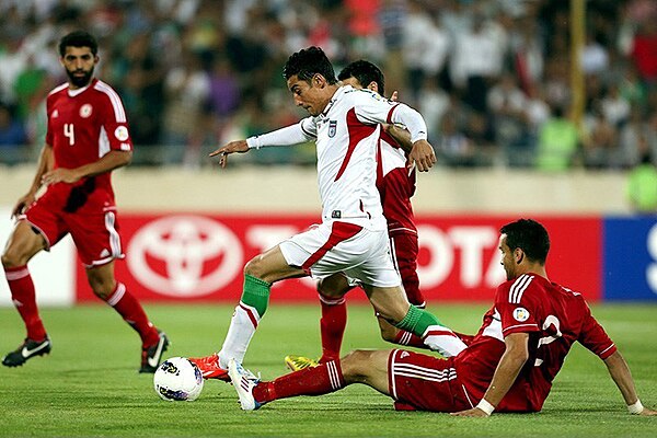 Lebanon against Iran at the 2014 FIFA World Cup qualification