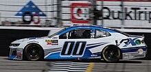 Earnhardt in the No. 00 for StarCom Racing in early 2018 Jeffrey Earnhardt Atlanta 2018.jpg