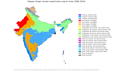 Climatic zones Koppen-Geiger Map IND present.svg