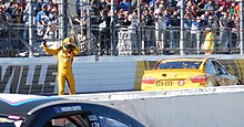 Kyle Busch won the race. Kyle Busch Martinsville Win 2016.jpg