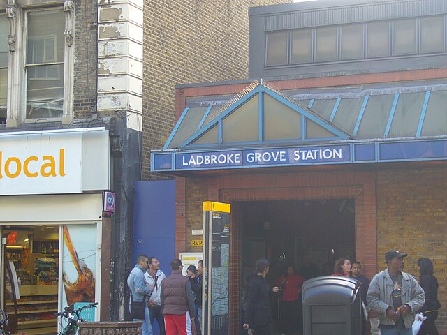 Entrance to Ladbroke Grove Underground station.