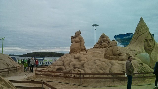 Huge sand art in Lappeenranta