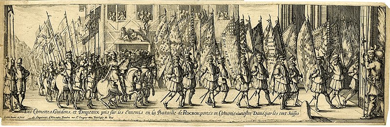 File:Les cornettes, guidons, et drapeaux pris ...en la bataille de Rocroy (BM R,8.100).jpg