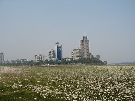 Leshan skyline from the Dadu River