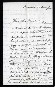 Abbé F. Barnabé Lettre à Alphonse Desjardins 1874-06-30