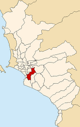 Locatie van het district in de provincie Lima
