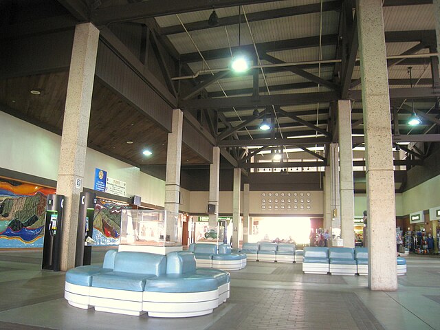 Inside the airport terminal