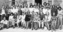 Contemporary literature workshop with Marc Avelot, Philippe Binant, Bernard Magné, Claudette Oriol-Boyer, Jean Ricardou during the writing of Les Géorgiques (The Georgics) (Cerisy, France, 1980).