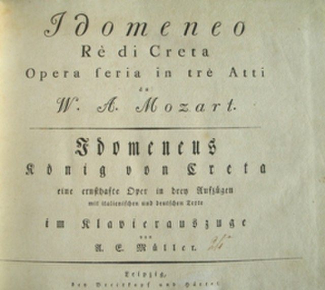 Front page of a bilingual vocal score