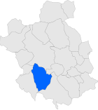 Posizione del comune sulla mappa della provincia