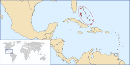 Localização das Bahamas