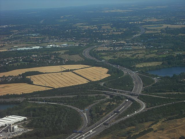 The M4/M25 motorway junction (junction 15), near Heathrow Airport