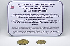 Token perkebunan London Borneo Tobacco Company 1896