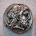 Macedonia - king Philippos II - 355-348 BC - silver tetradrachm - head of Zeus - Philippos II on horseback - Berlin MK AM