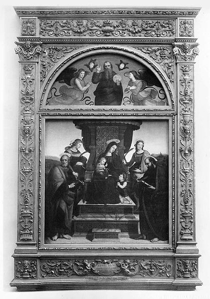 File:Madonna and Child Enthroned with Saints MET Raphael in frame1nocap.jpg