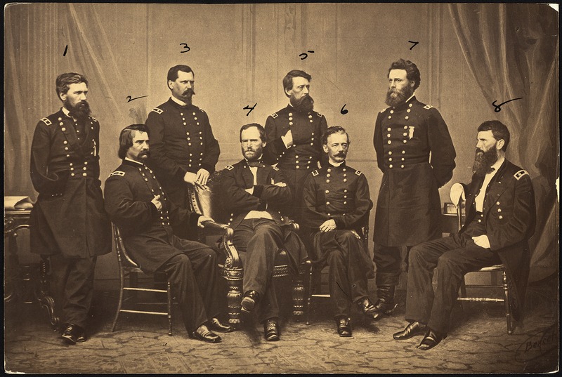 File:Major General William T. Sherman, Commanding Military Division of the Mississippi, and his Generals, 1. Maj. Gen. O.... - NARA - 533374.tif