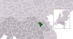 Highlighted position of Mill en Sint Hubert in a municipal map of North Brabant