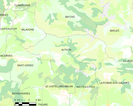 Mapa obce Authon
