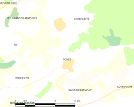 Mapa obce Oches