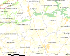 Mapa obce Sainte-Marie-Laumont