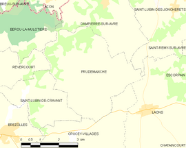 Mapa obce Prudemanche