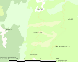 Mapa obce Crocicchia