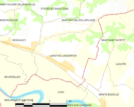 Mapa obce Lamothe-Landerron