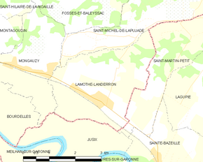 Poziția localității Lamothe-Landerron