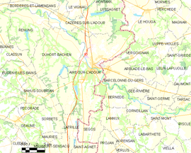 Mapa obce Aire-sur-l’Adour