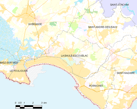 Mapa mostrando o território do município e as localidades vizinhas.