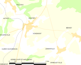 Mapa obce Voinémont