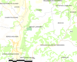 Mapa obce Arrast-Larrebieu